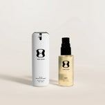 OS-01 FACE and OS-01 PREP travel size products on a beige background